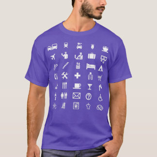 International travel symbols in WHITE T-Shirt