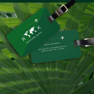International Travel worldwide monogram GREEN Luggage Tag