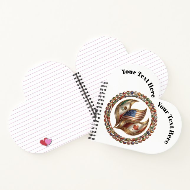 International Unity Flame with World Flags Emblem  Notebook (Inside)