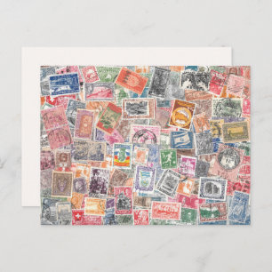 International Vintage Stamp Collection Postcard
