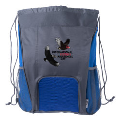 International Vulture Awareness Day Drawstring Backpack with Bottle Holders