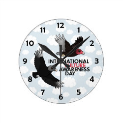 International Vulture Awareness Day Medium Round Wall Clock
