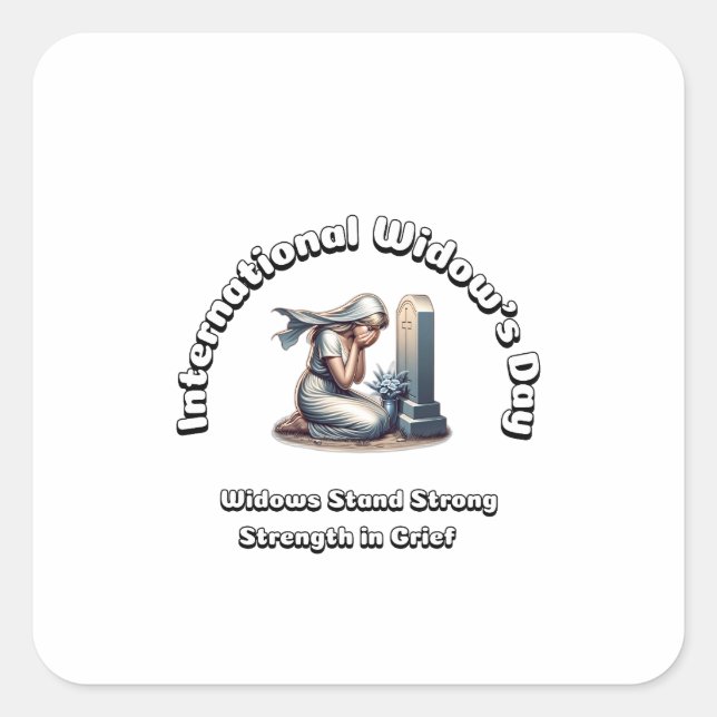 International Widow's Day. Strength in Grief. Square Sticker (Front)