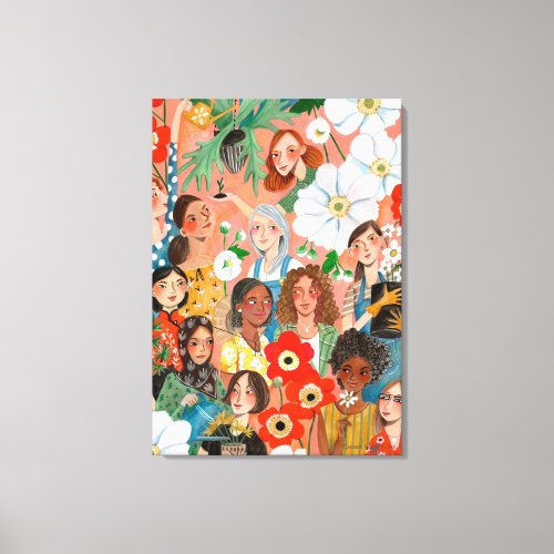 International women day floral  poster canvas print