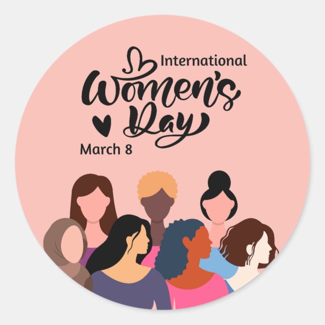International Women’s Day 2026 Classic Round Sticker (Front)