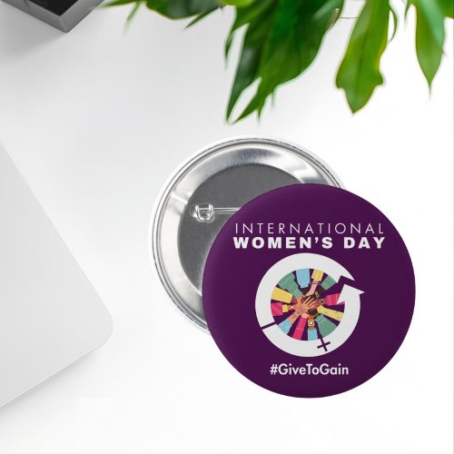 International Women’s Day 2026 Give To Gain Button International Women’s Day 2026 Give To Gain Button