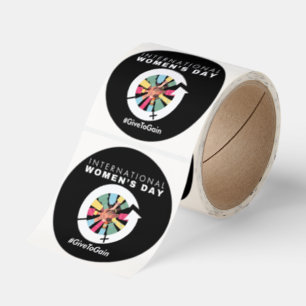 International Women’s Day 2026 Give To Gain Classic Round Sticker