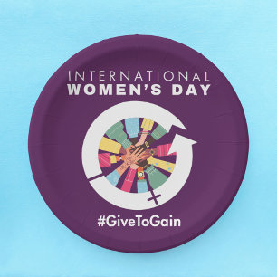 International Women’s Day 2026 Give To Gain Paper Plates