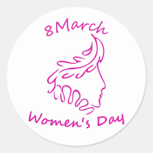 International Womens Day 8 March Classic Round Sticker