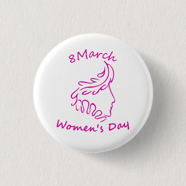 International Women’s Day 8 March Pinback Button (Front)