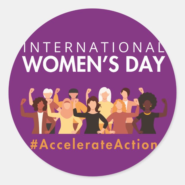 International Women’s Day Classic Round Sticker (Front)