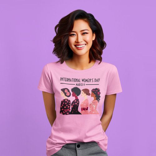 International Womenâs Day Global Women Pink Floral T_Shirt
