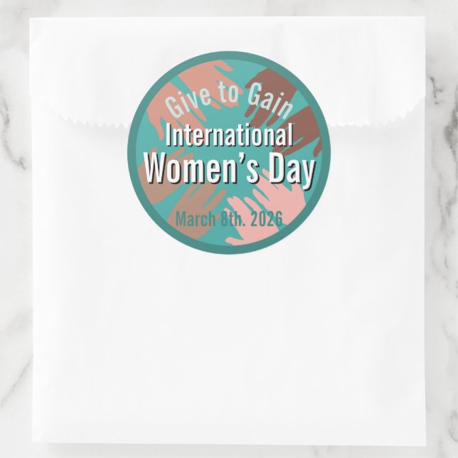 International Women’s Day March 8th. 2026 Classic Round Sticker (Bag)