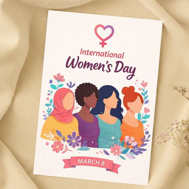 International Women’s Day Modern Elegant Strong Holiday Card (Creator Uploaded)