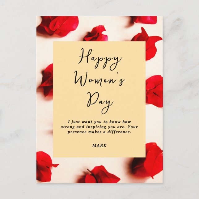 International Women’s Day Modern Elegant Strong  Postcard (Front)