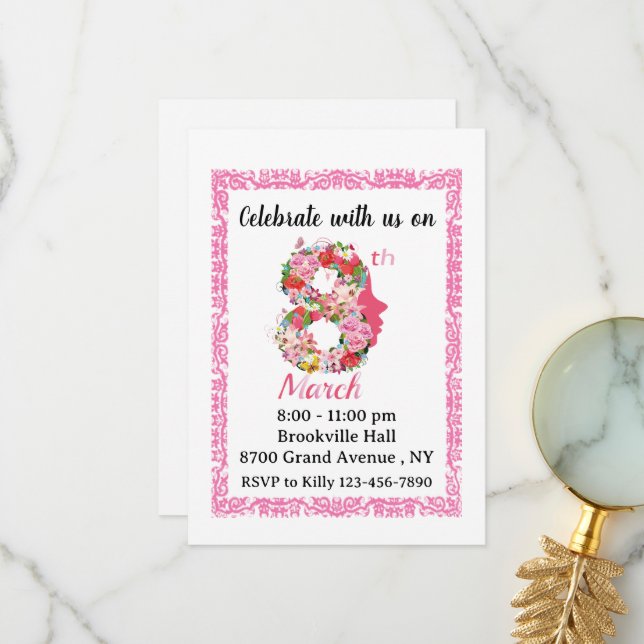 International Women's Day 08  2024 Invitation (Front/Back In Situ)