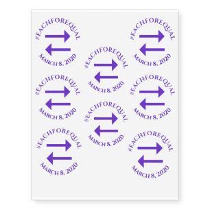 International Women's Day 2020 Equality Pose Logo Temporary Tattoos