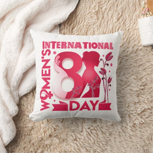 International Womens Day 2023 Womens Day 8 March Throw Pillow