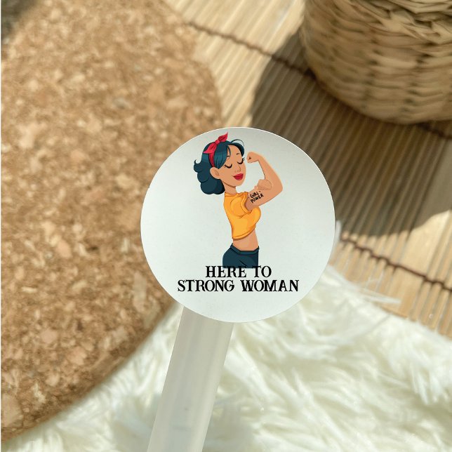 International women's day 2024 girl power classic round sticker (Creator Uploaded)