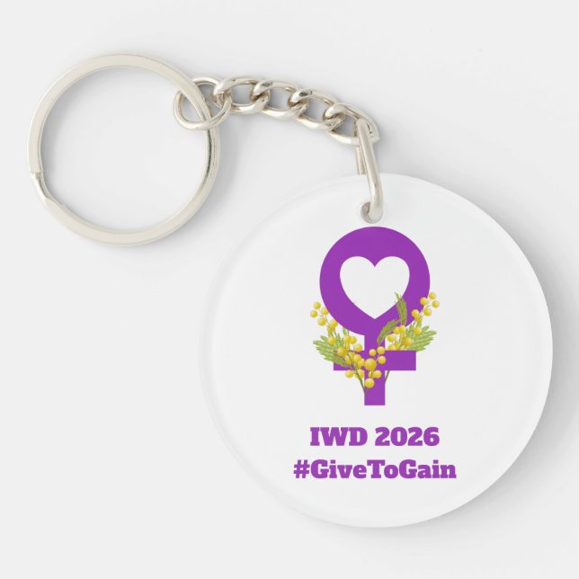 International Women's Day 2026 IWD Give To Gain Keychain (Front)