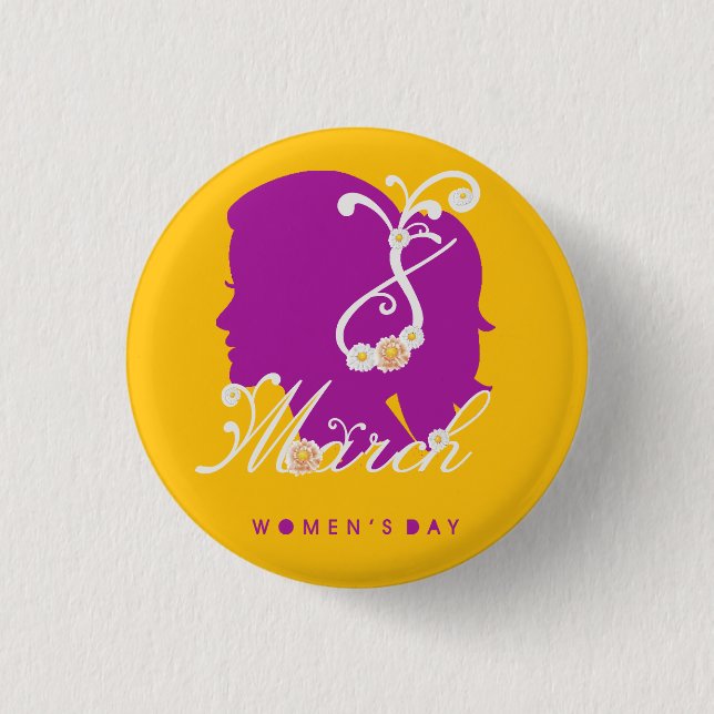 international women's day 8 march 2025 button (Front)