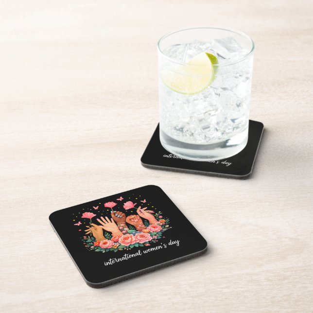International Women's Day 8 March 2026 Beverage Coaster (Right Side)