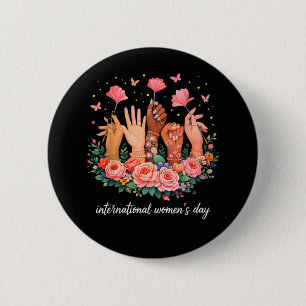 International Women's Day 8 March 2026 Button