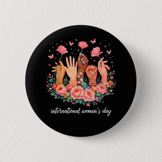 International Women's Day 8 March 2026 Button (Front)
