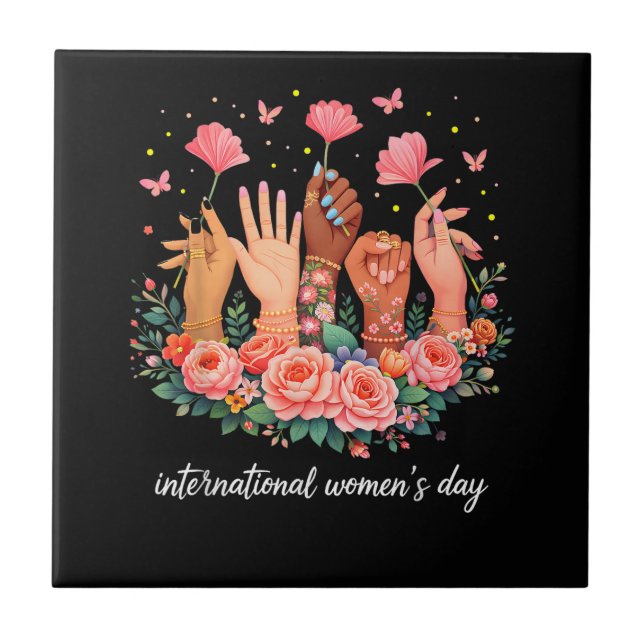 International Women's Day 8 March 2026 Ceramic Tile (Front)