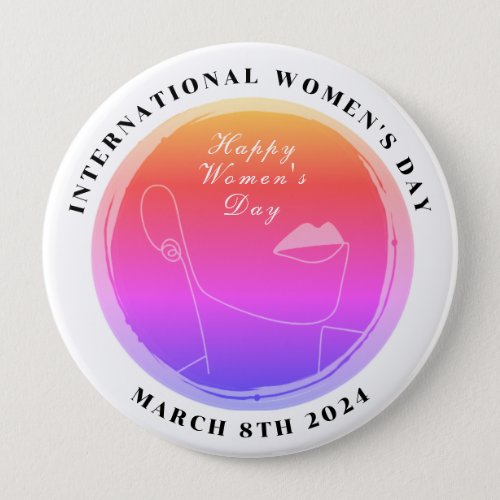 International Womens Day 8th March 2024 Colorful Button