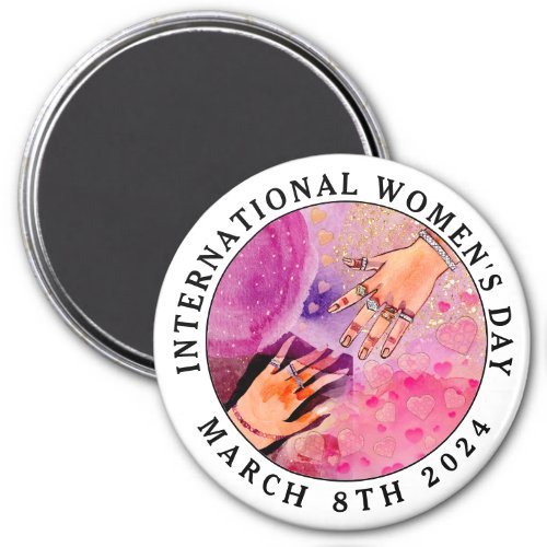 International Womens Day 8th March 2024 Pink Art Magnet