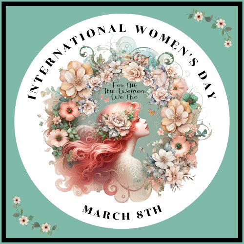 International Womens Day 8th March Feminine Button