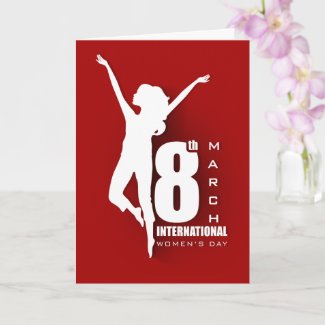 International Women's Day 8th Red Customize Card