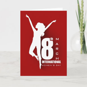 International Women's Day 8th Red Customize Card