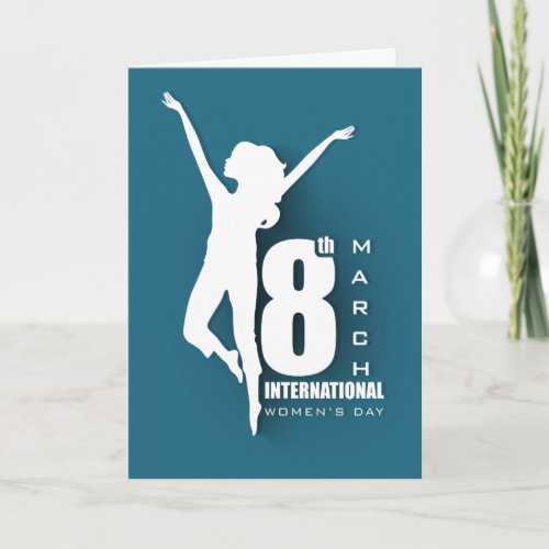 International Womens Day 8th Teal Customize Card