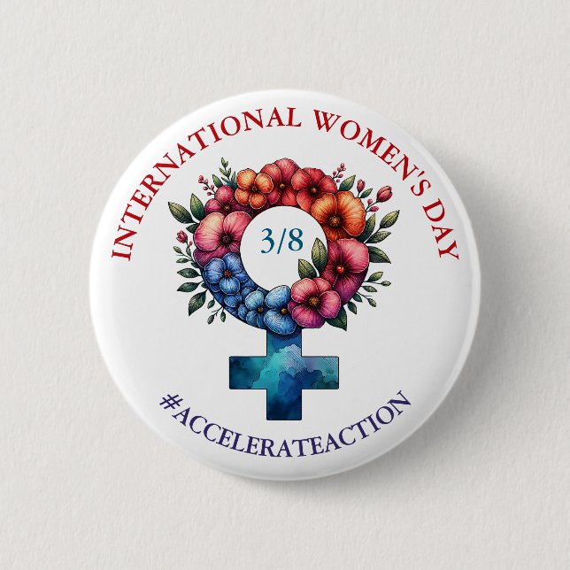 International Women's Day | Accelerate Action Button (Front)