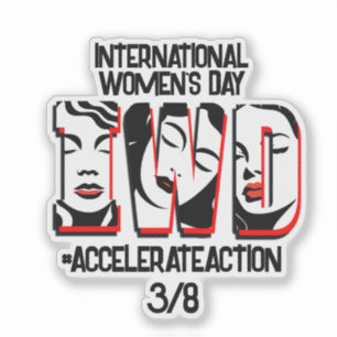 International Women's Day Accelerate Action Sticker