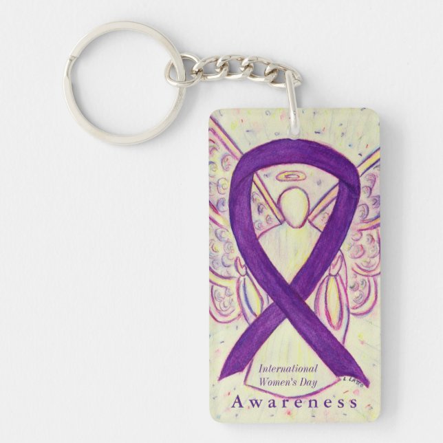 International Women's Day Angel Ribbon Keychain (Front)