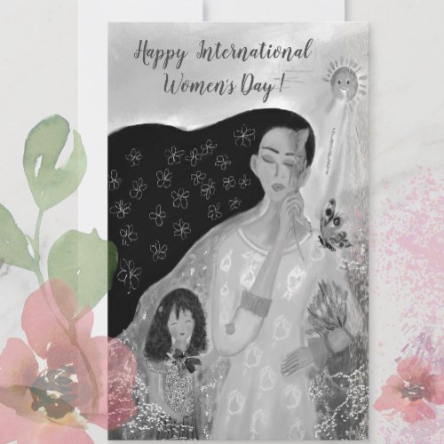  International Womens Day black and white Card