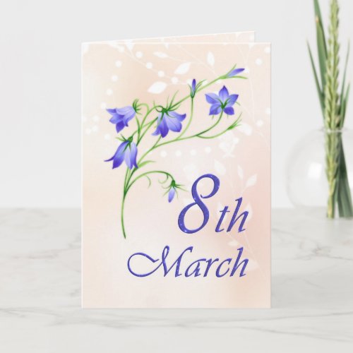 International womens day bluebells flowers card