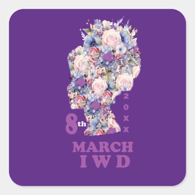 International Women's Day : Celebrate Feminini Square Sticker (Front)