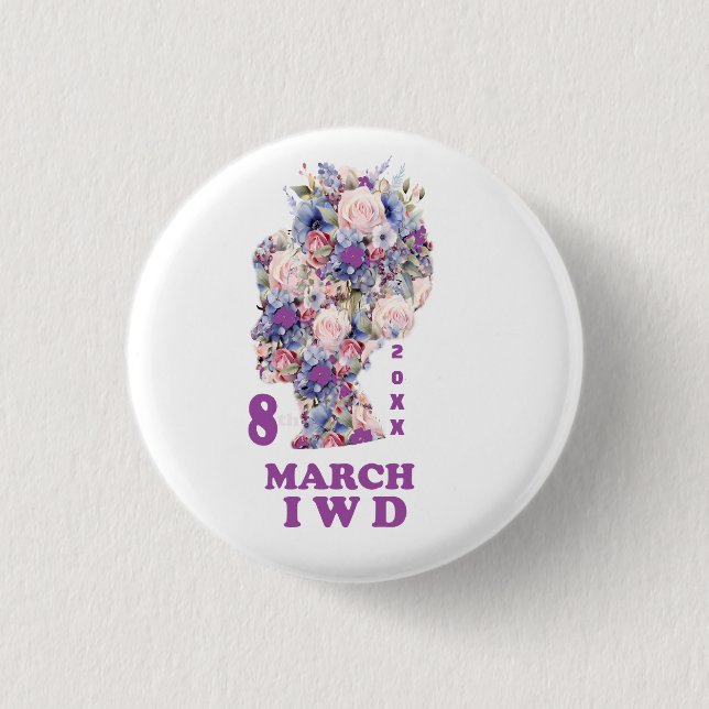 International Women's Day : Celebrate Feminist Button (Front)