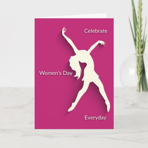 International Womens Day Celebrate Raspberry Card