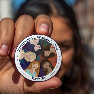 International Women's Day celebrating Unity  Button