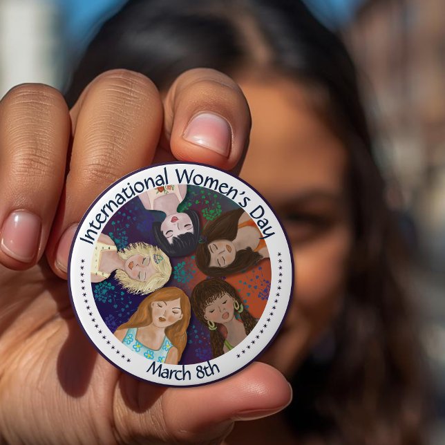 International Women's Day celebrating Unity  Button (International Women's Day celebrating Unity Button)