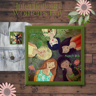 International Women's Day Earth tones Button