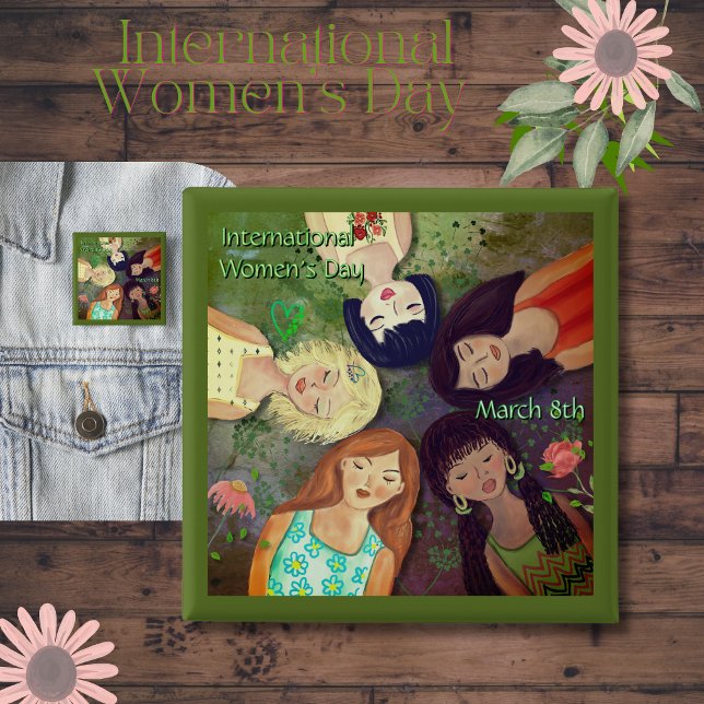 International Women's Day Earth tones Button (International Women's Day Earth tones Button )