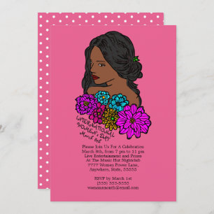 International Women's Day Ebony Beauty Party Invitation