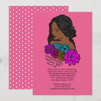 International Women's Day Ebony Beauty Party Invitation
