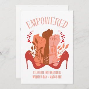 International Women's Day EMPOWERED Fists Stiletto Invitation